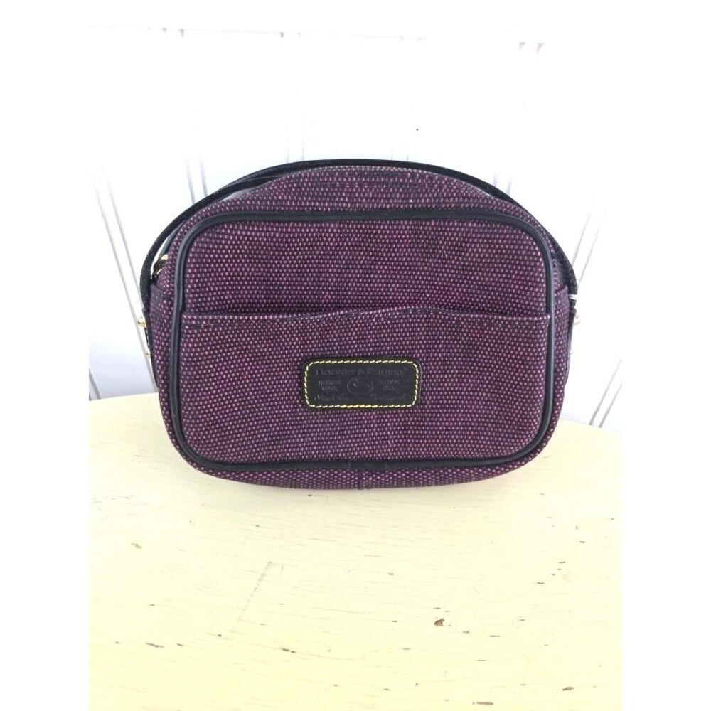 Vintage Dooney & Bourke USA Small Crossbody Camera Bag Burgundy Black AWL...
